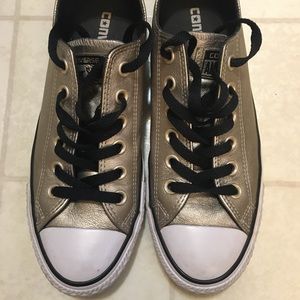 Gold Leather Converse